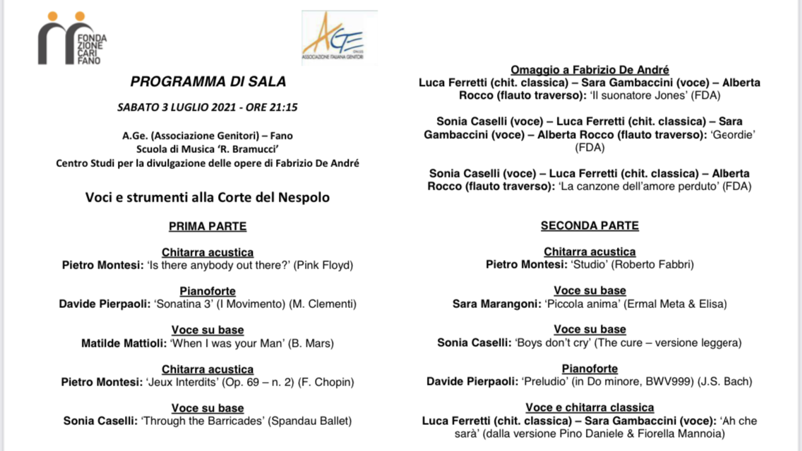 “Voci e strumenti” alla Corte del Nespolo