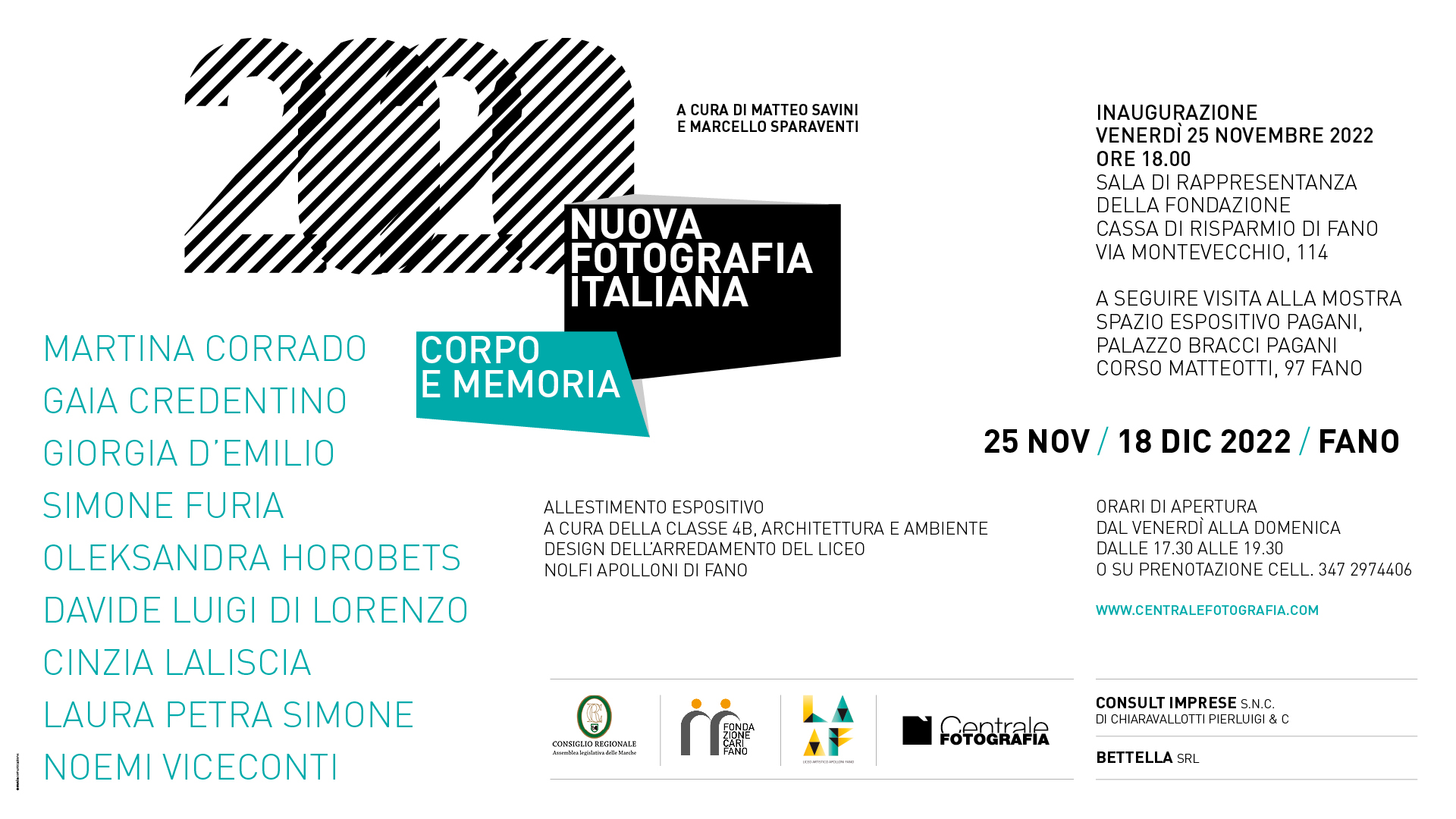 Inaugurazione mostra fotografica ” 2020 Nuova Fotografia Italiana / corpo e memoria” a cura di Centrale Fotografia