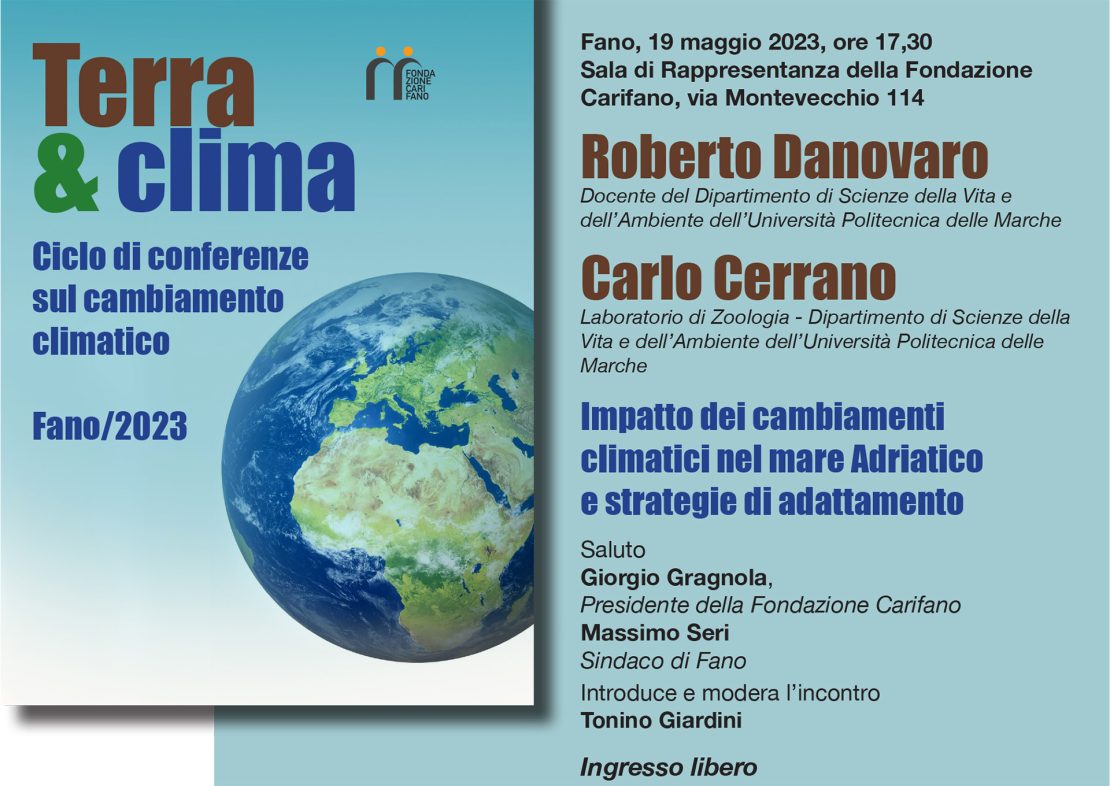 I cambiamenti climatici nel mare Adriatico. Ultima conferenza di “Terra & Clima” prima della pausa estiva. Le conferenze riprenderanno in autunno.