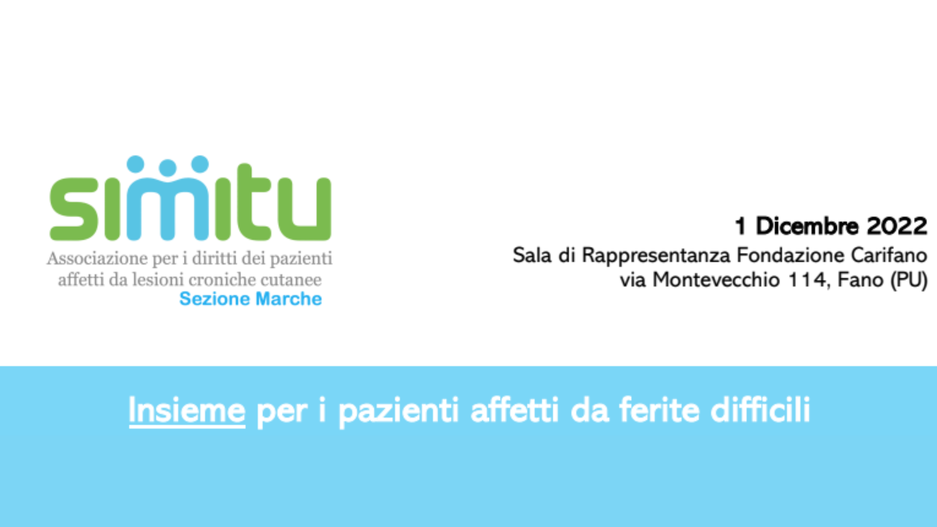 Convegno di SIMITU associazione per i diritti dei pazienti portatori di lesioni cutanee croniche