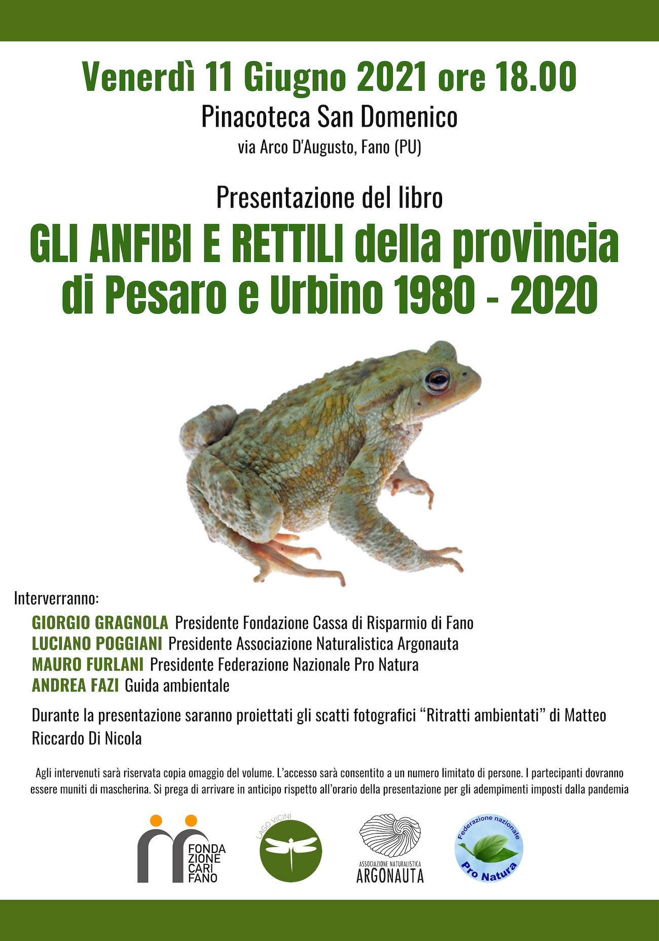 Alla Pinacoteca San Domenico si presenta il volume “Gli anfibi e irettili della provincia di Pesaro e Urbino”