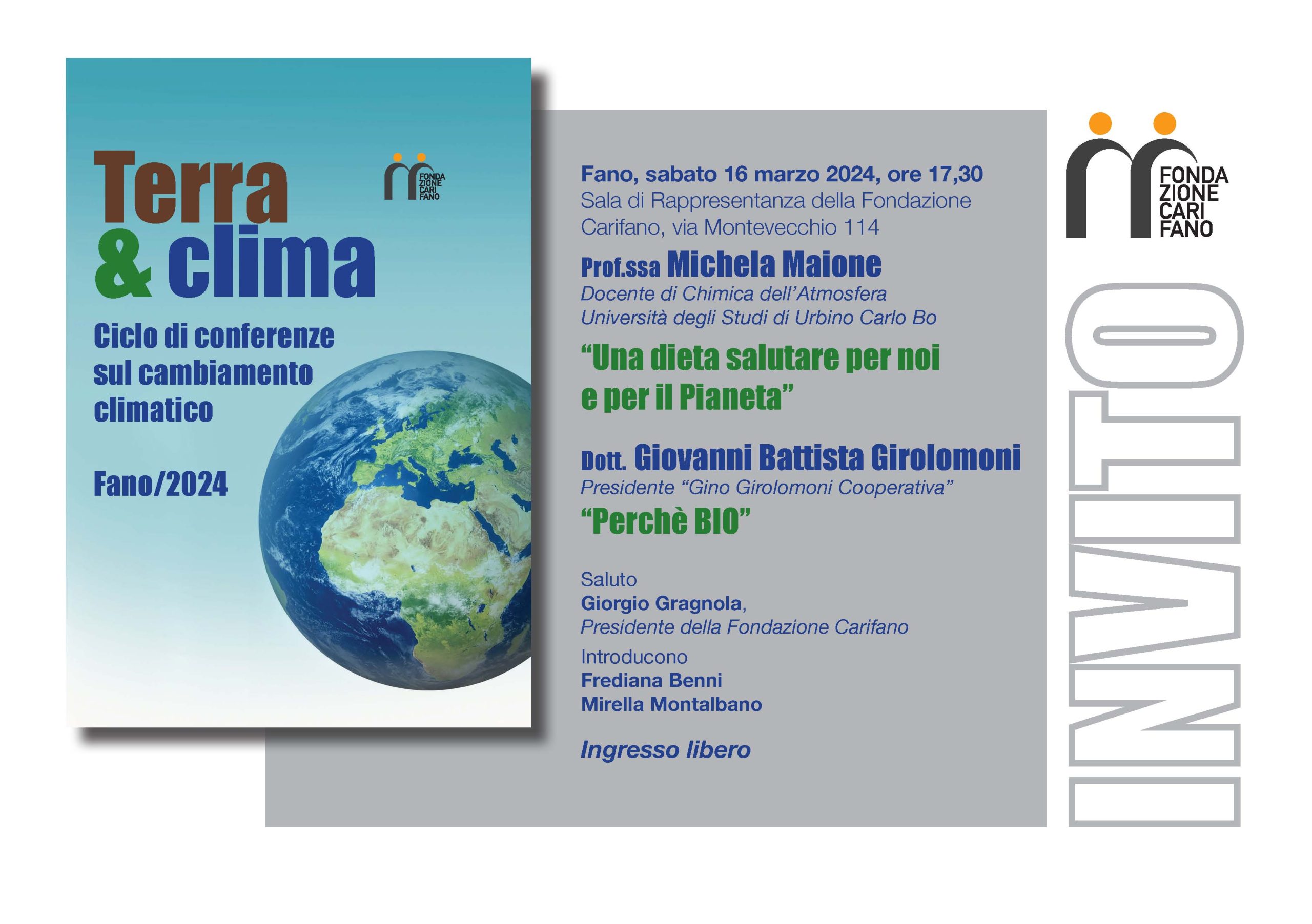 Nuova conferenza del ciclo “Terra & Clima”