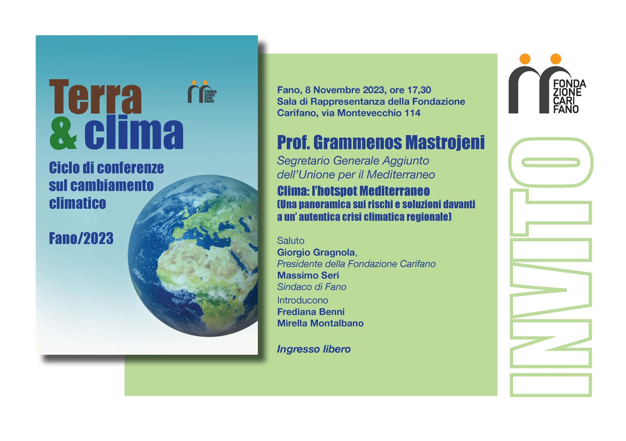 Terra & clima, mercoledì 8 novembre ospite Grammenos Mastrojeni