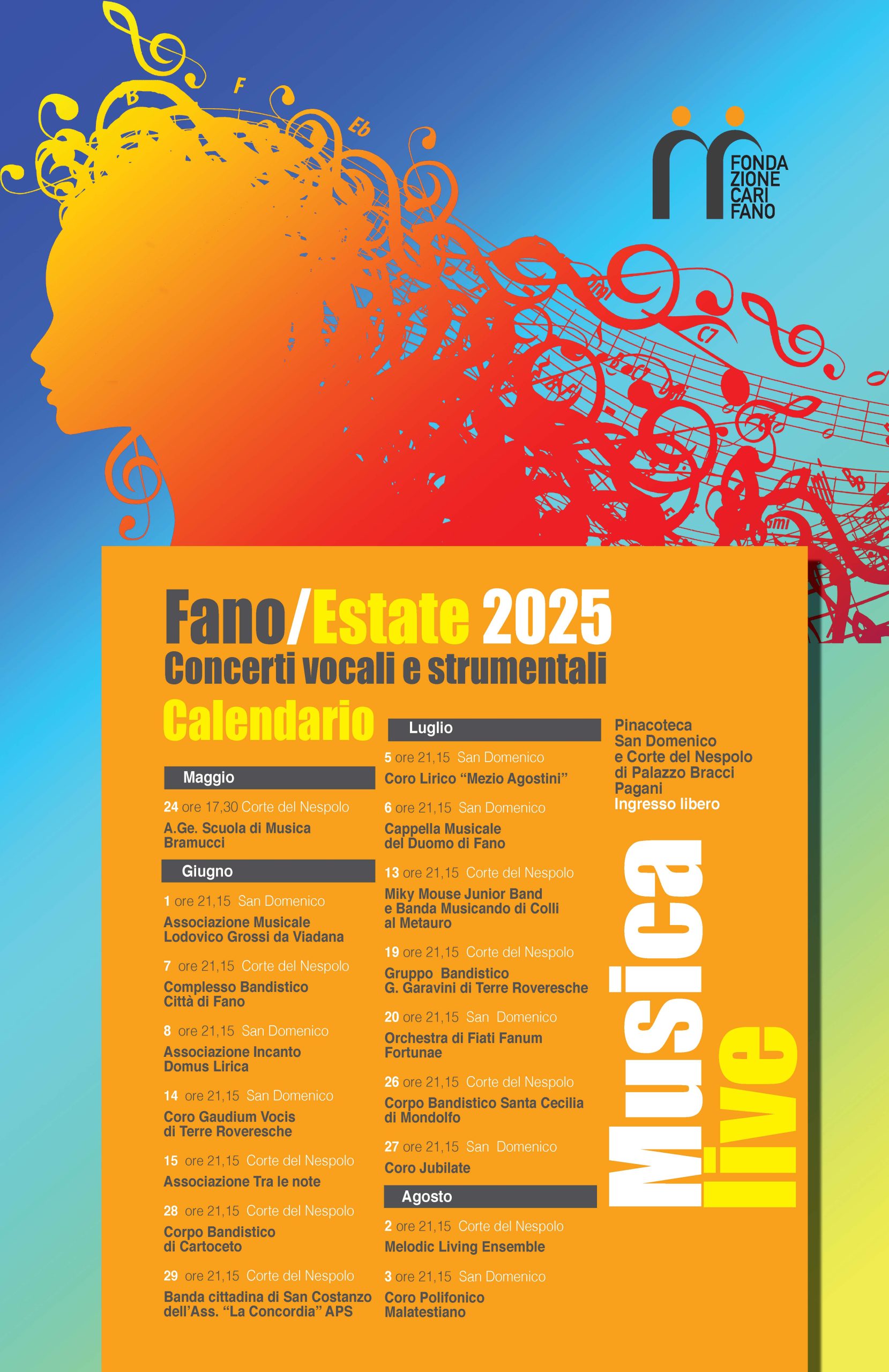 Programma concerti “MUSICA LIVE”