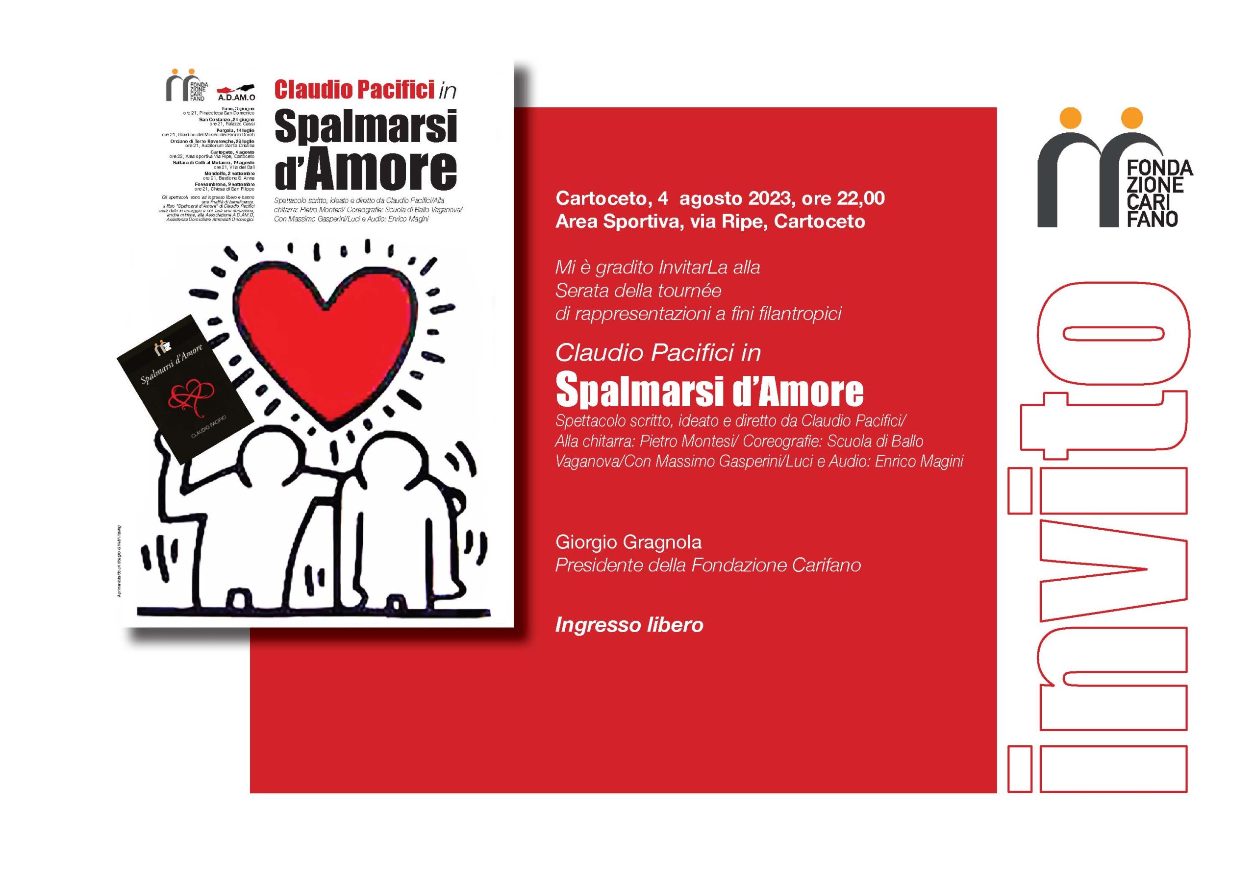 Annullamento spettacolo “Spalmarsi d’amore” del 4 agosto a Cartoceto